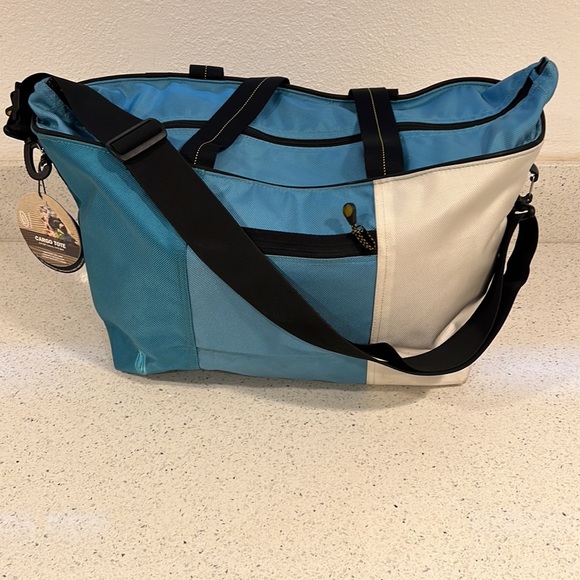 Timbuktu 2 XL Blue & White Cargo Tote with Shoulder Strap - Picture 5 of 16